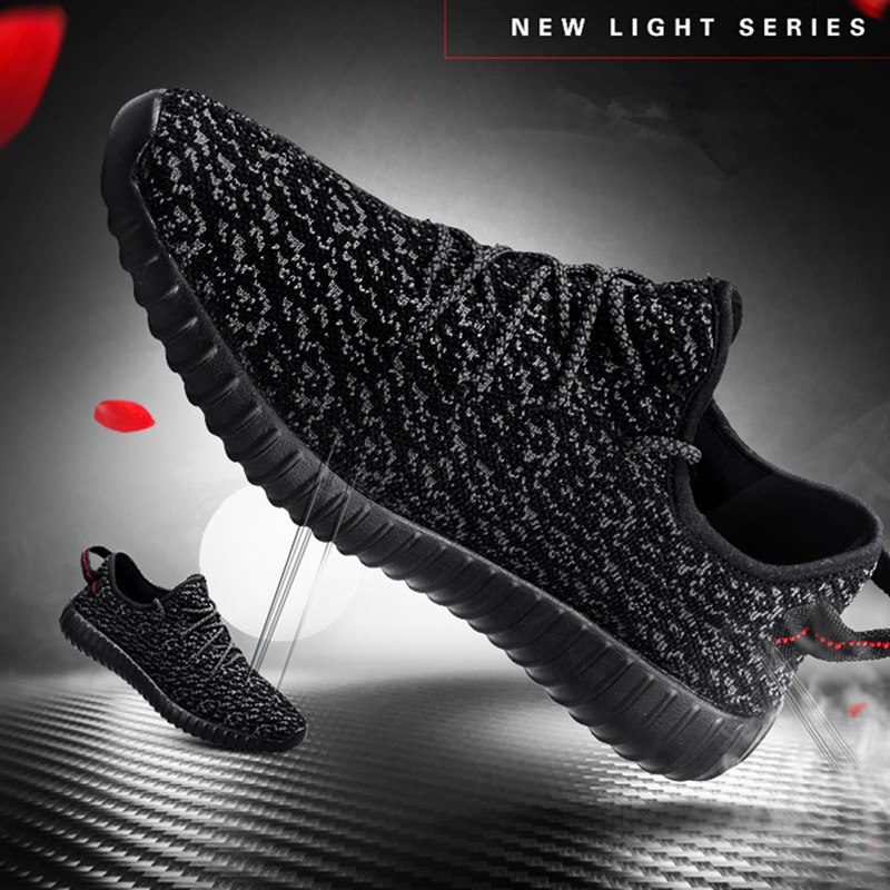 Yezy Åndbar Mesh-sneaker Til Mænd - Sort