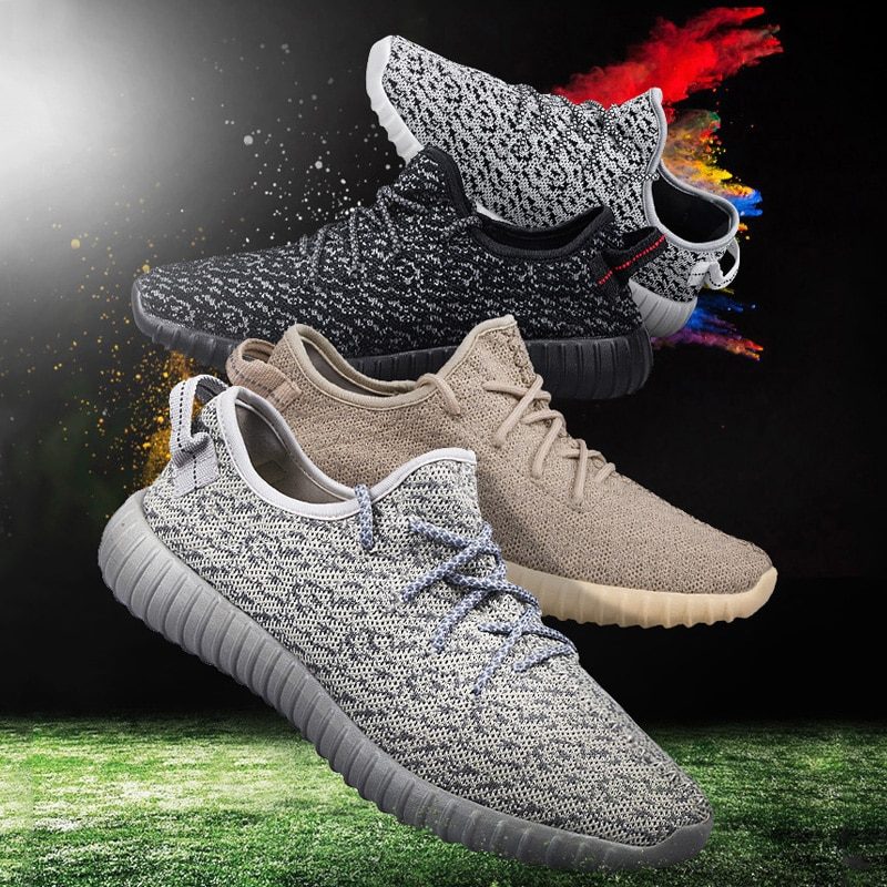 Yezy Åndbar Mesh-sneaker Til Mænd - Sort