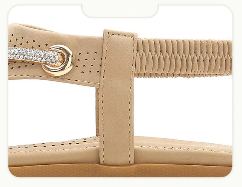 Yudith Sommersandal Med Flad Hæl Til Kvinder - Beige
