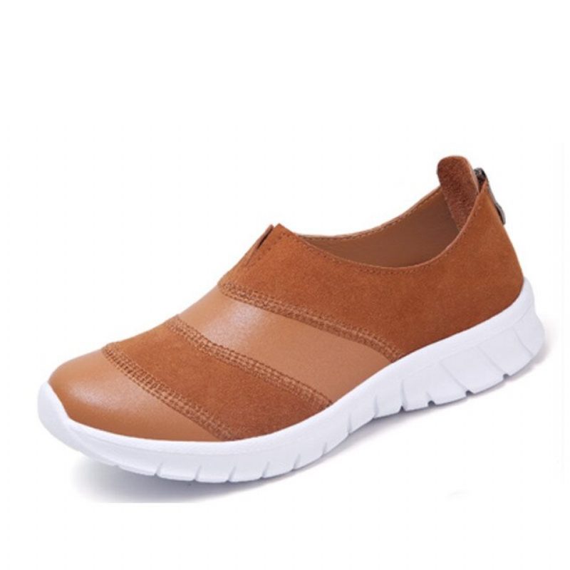Yusuf Dame Loafer Slip-on Læder Fall Fashion Flade Sko - Brun