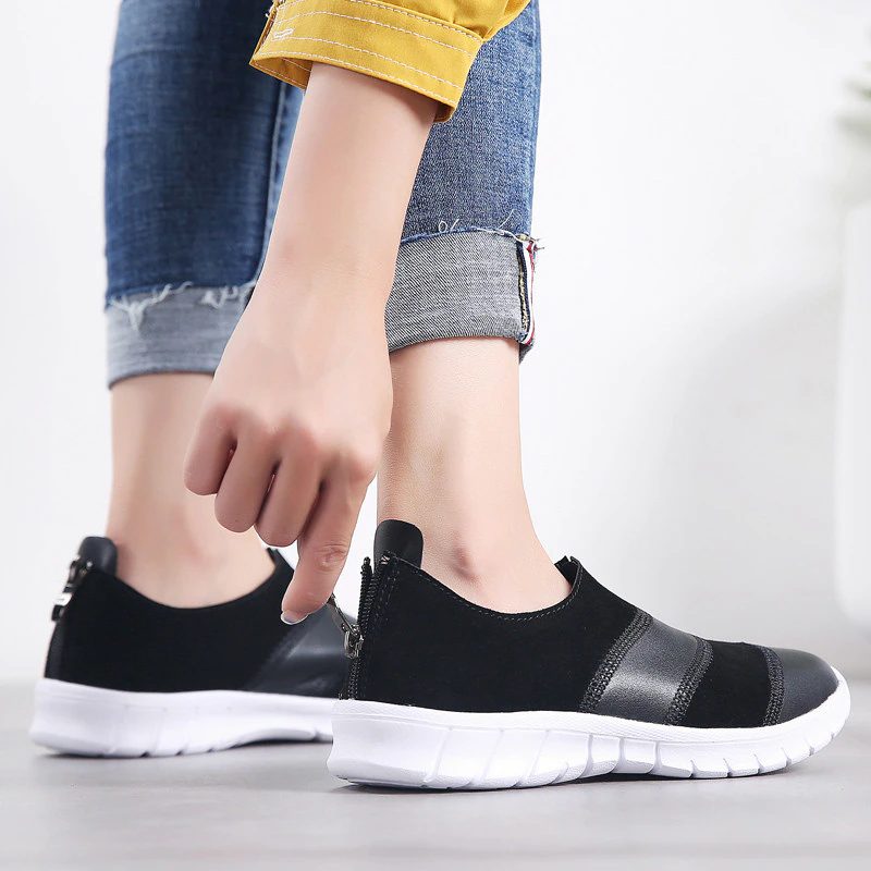 Yusuf Dame Loafer Slip-on Læder Fall Fashion Flat Black Sko - Brun