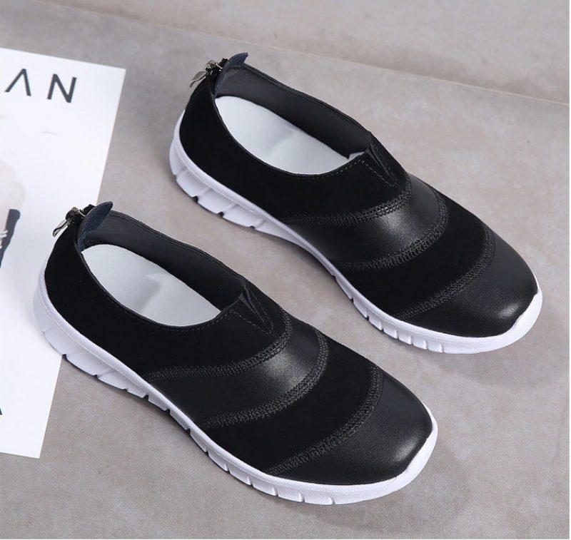 Yusuf Dame Loafer Slip-on Læder Fall Fashion Flat Black Sko - Brun