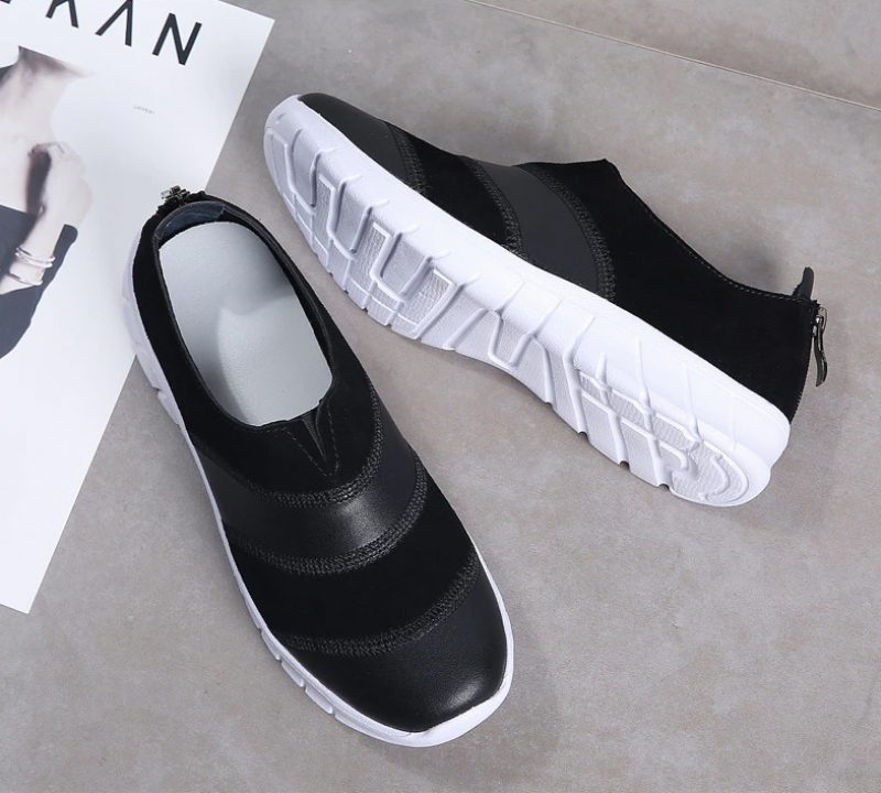 Yusuf Dame Loafer Slip-on Læder Fall Fashion Flat Black Sko - Brun
