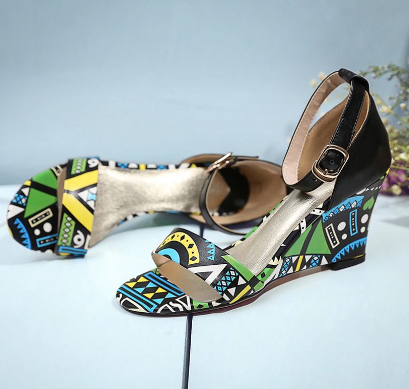 Zambia Wedges - Rød 7 cm