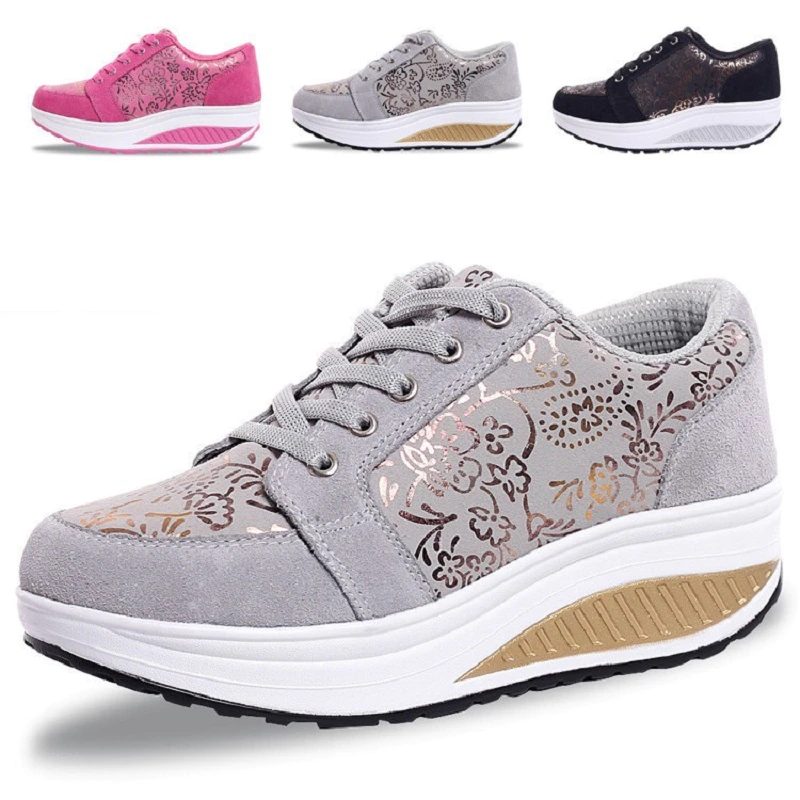 Zandia Walking Platform Sneaker Til Kvinder - Grå
