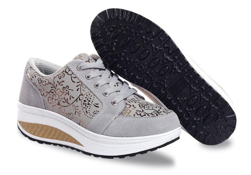Zandia Walking Platform Sneaker Til Kvinder - Grå