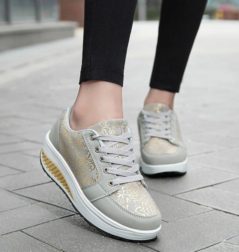 Zandia Walking Platform Sneaker Til Kvinder - Grå