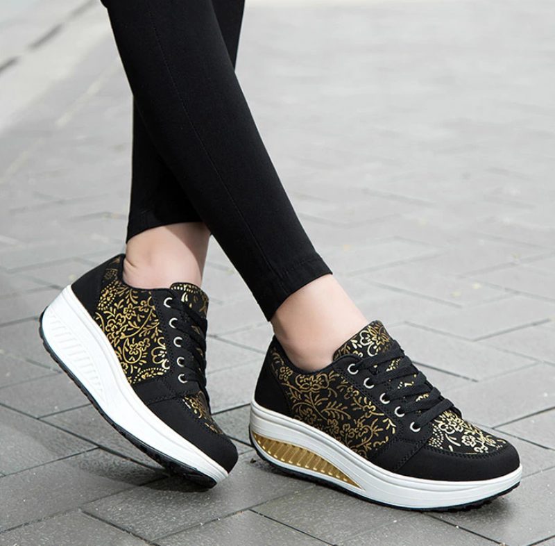 Zandia Walking Platform Sneaker Til Kvinder - Grå