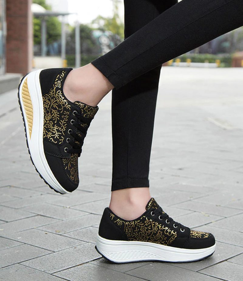 Zandia Walking Platform Sneaker Til Kvinder - Grå