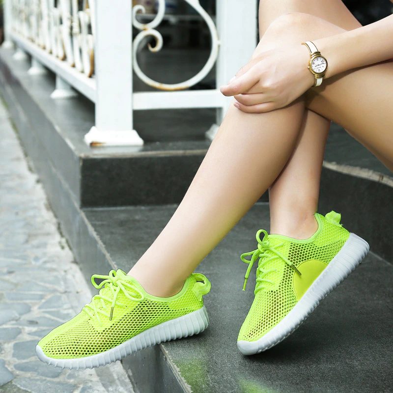 Zinab Sommer Sneaker Fashion Åndbar Mesh Sko - Grøn
