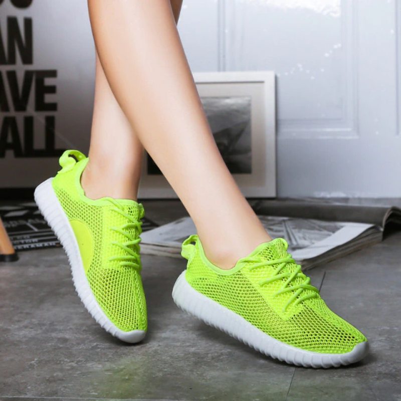 Zinab Sommer Sneaker Fashion Åndbar Mesh Sko - Grøn