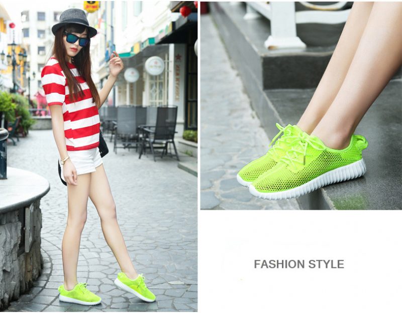Zinab Sommer Sneaker Fashion Åndbar Mesh Sko - Grøn